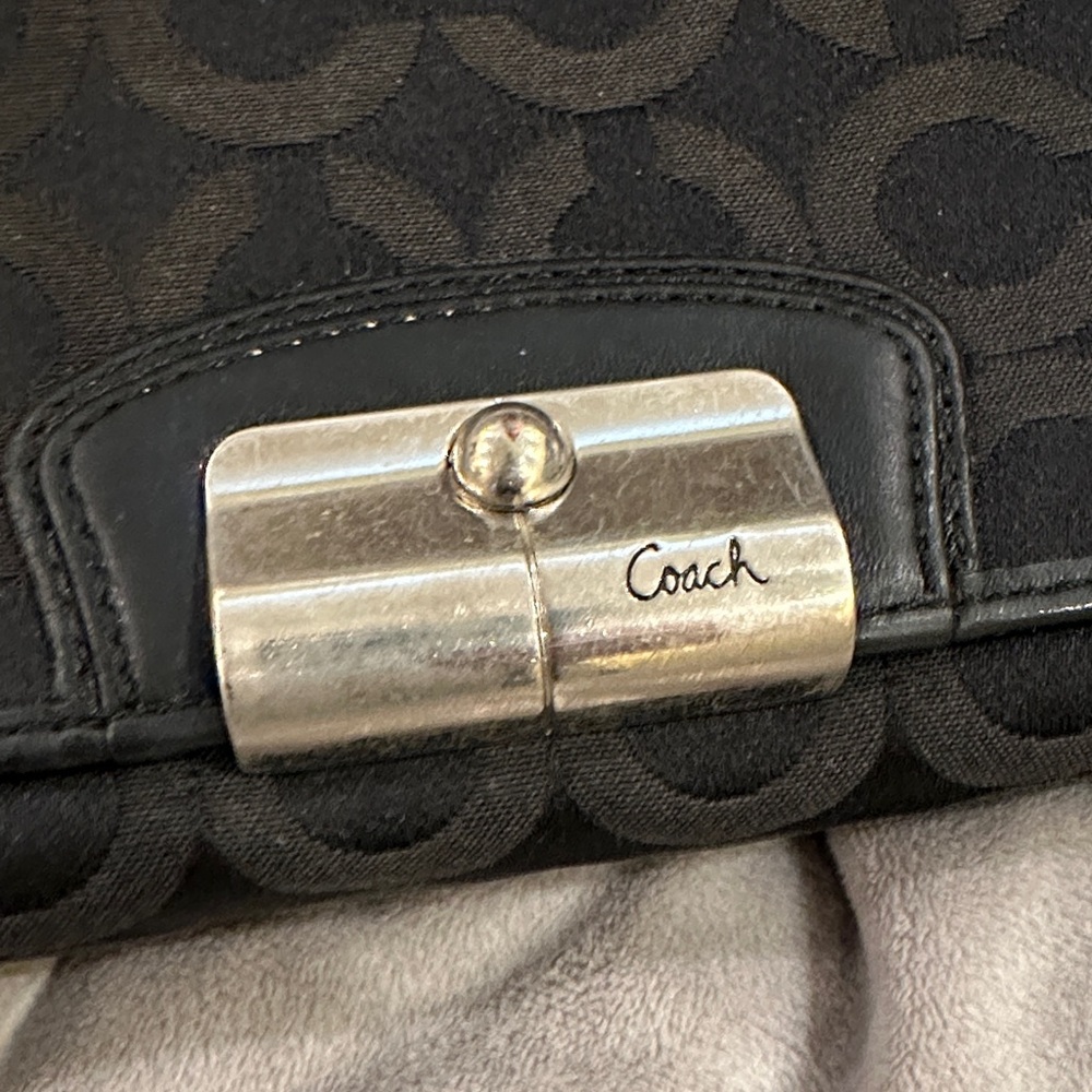 Coach Black and Silver Signature Clutch - Picture 2 of 10